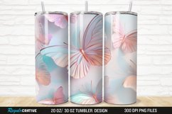 3D Pastel Butterfly 20/30oz Skinny Tumbler Product Image 1