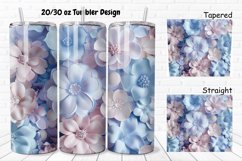 3D Pastel Flowers 20/30oz Skinny Tumbler Product Image 1