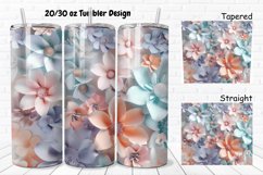3D Pastel Flowers 20/30oz Skinny Tumbler Product Image 1