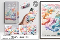 Digital Paper 3D Pastel Liquids Colors Product Image 1