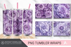 3D Pastel Purple Roses Tumbler Wrap Product Image 1