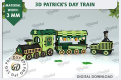 3D Patrick&#039;s Day Train Laser Cut Design. Home Decor SVG Product Image 1