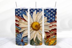 3D Patriotic 20 oz Skinny Tumbler Wrap Design