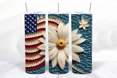 3D Patriotic 20 oz Skinny Tumbler Wrap Design