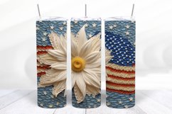 3D Patriotic 20 oz Skinny Tumbler Wrap Design