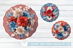 3D Flowers 4th of July Wind Spinner Sublimation PNG Product Image 1