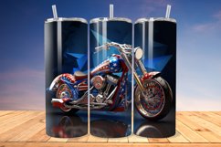 3D Patriotic Motorcycle 20oz/30oz Skinny Tumbler Product Image 1