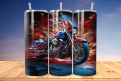 3D Patriotic Motorcycle 20oz/30oz Skinny Tumbler Product Image 1