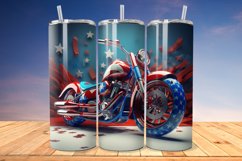 3D Patriotic Motorcycle 20oz/30oz Skinny Tumbler Product Image 1