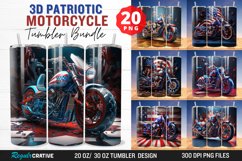 3D Patriotic Motorcycle Tumbler Bundle, 20/30oz Tumbler Product Image 1