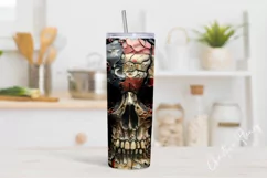 3D Patriotic Skull Tumbler Wrap PNG Product Image 2