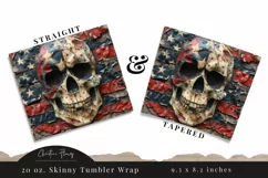 3D Patriotic Skull Tumbler Wrap PNG Product Image 3