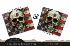 3D Patriotic Skull Tumbler Wrap PNG Product Image 3