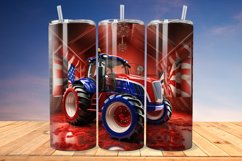 3D Patriotic Tractor 20oz/30oz Skinny Tumbler Product Image 1