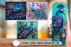 Peacock 3D Tumbler Sublimation Product Image 1