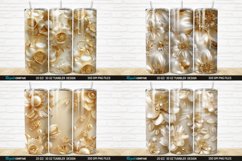 3D Pearl Gold Flower Tumbler Wrap Bundle Product Image 4