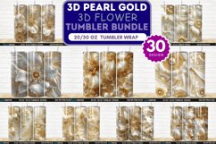 3D Pearl Gold Flower Tumbler Wrap Bundle Product Image 1