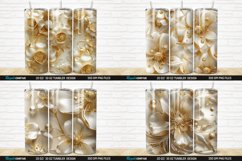3D Pearl Gold Flower Tumbler Wrap Bundle Product Image 2
