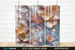 3D Pearl Gold Roses Flowers Botanical 20/30oz Skinny Tumbler Product Image 1