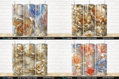 3D Pearl Gold Roses Flowers Botanical Tumbler Bundle Product Image 7