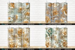 3D Pearl Gold Roses Flowers Botanical Tumbler Bundle Product Image 2
