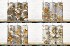 3D Pearl Gold Flower Tumbler Wrap Bundle Product Image 5