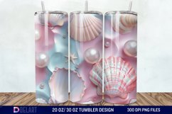 3D Pearl Seashells colorful Tumbler Wrap Product Image 1