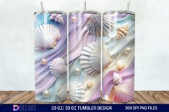 3D Pearl Seashells colorful Tumbler Wrap Product Image 1