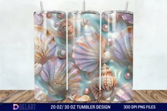 3D Pearl Seashells colorful Tumbler Wrap Product Image 1