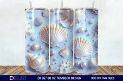 3D Pearl Seashells colorful Tumbler Wrap Product Image 1