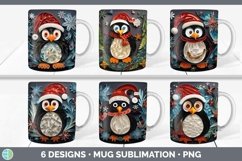 Bundle of six Watercolor Christmas Mug Wrap designs.