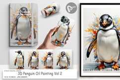 Digital Paper 3D Penguin Painting Product Image 1