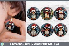 Bundle of six Watercolor Christmas Round Earrings designs.