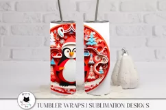 3d penguin png design shown on a tumbler
