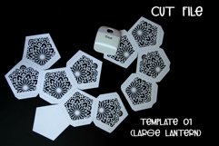 3d Pentagon Shape Paper Lantern Design with Mandala. This Mandala Candle Holder can be used for Home Decor and is Compatible with Cricut and Silhouette Machines