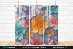 3D Petal Flowers 20/30oz Skinny Tumbler Product Image 1