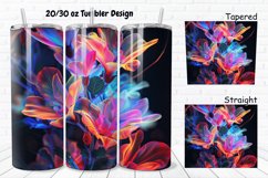 3D Phosphorescent Floral 20/30oz Skinny Tumbler Product Image 1