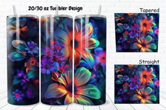 3D Phosphorescent Floral 20/30oz Skinny Tumbler Product Image 1