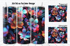 3D Phosphorescent Floral 20/30oz Skinny Tumbler Product Image 1