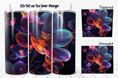 3D Phosphorescent Floral 20/30oz Skinny Tumbler Product Image 1