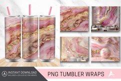 3D Pink and Gold Marble Tumbler wrap Product Image 1
