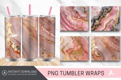 3D Pink and Gold Marble Tumbler wrap Product Image 1