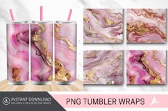 3D Pink and Gold Marble Tumbler wrap Product Image 1