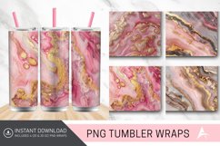 3D Pink and Gold Marble Tumbler wrap Product Image 1