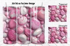 3D Pink Color Stones 20/30oz Skinny Tumbler Product Image 1