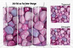 3D Pink Color Stones 20/30oz Skinny Tumbler Product Image 1