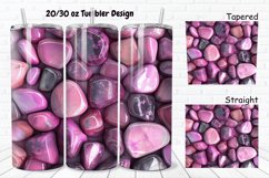 3D Pink Color Stones 20/30oz Skinny Tumbler Product Image 1