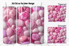 3D Pink Color Stones 20/30oz Skinny Tumbler Product Image 1