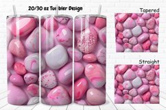 3D Pink Color Stones 20/30oz Skinny Tumbler Product Image 1