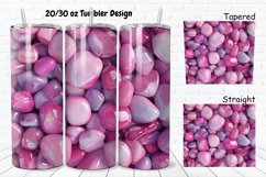 3D Pink Color Stones 20/30oz Skinny Tumbler Product Image 1